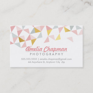 MODERNE GEOMETRISCHE driehoek aztec patroon koraal Visitekaartje