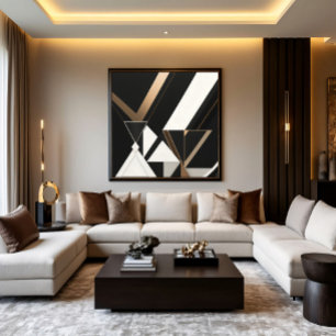 Moderne Geometrische Driehoeken Art Deco Canvas Afdruk