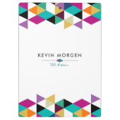 Moderne geometrische driehoeken samenstelling klembord (Achterkant)