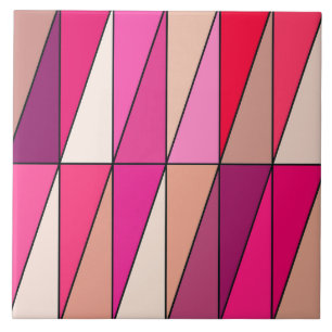 Moderne geometrische driehoeken, Violet, Roze en b Tegeltje