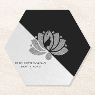 Moderne geometrische, elegante zilveren glitters L Kartonnen Onderzetters