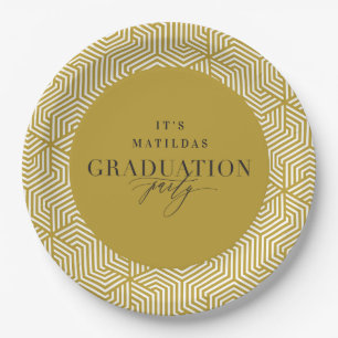 Moderne geometrische en scriptgraduatie-partij papieren bordje