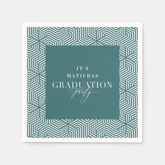Moderne geometrische en scriptgraduatie-partij servet (Voorkant)