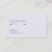 Moderne geometrische etherische bloemenlavendel visitekaartje (Achterkant)