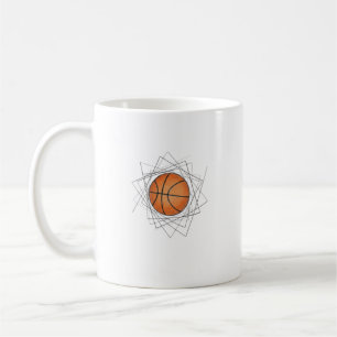 Moderne Geometrische Frame Basketbal Kunst Mok