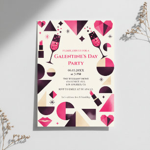 Moderne Geometrische Galentine's Uitnodiging