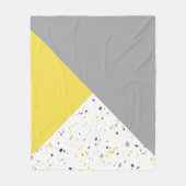 Moderne geometrische gele grijze terrazzo patroon fleece deken (Voorkant)
