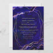 Moderne Geometrische Geode Deep Blue Agate Wedding Kaart (Voorkant)