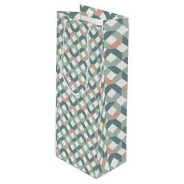 Moderne Geometrische Gift Bag voor Quilters Wijn Cadeautas