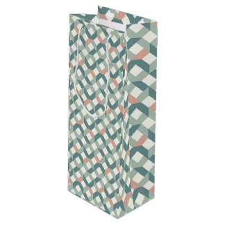 Moderne Geometrische Gift Bag voor Quilters Wijn Cadeautas