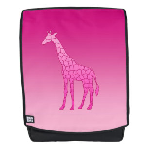 Moderne Geometrische Giraffe, Fuchsia en Licht Roz Rugtassen