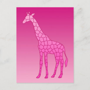 Moderne geometrische Giraffe, fusie en lichtroze Briefkaart