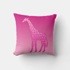 Moderne geometrische Giraffe, fusie en lichtroze Kussen