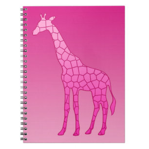 Moderne geometrische Giraffe, fusie en lichtroze Notitieboek