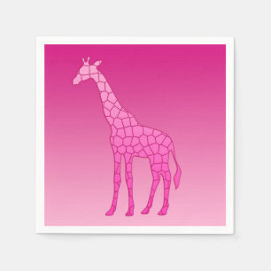 Moderne geometrische Giraffe, fusie en lichtroze Servet