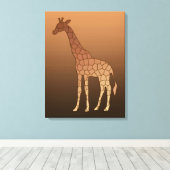 Moderne geometrische Giraffe, koper en bruin Canvas Afdruk (Insitu (Houten vloer))