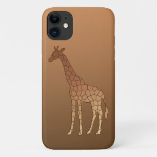 Moderne geometrische Giraffe, koper en bruin iPhone 11 Hoesje