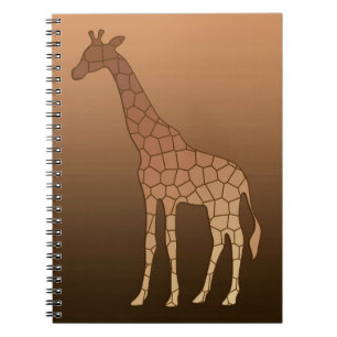 Moderne geometrische Giraffe, koper en bruin Notitieboek