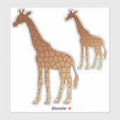 Moderne geometrische Giraffe, koper en bruin Sticker (Vel)