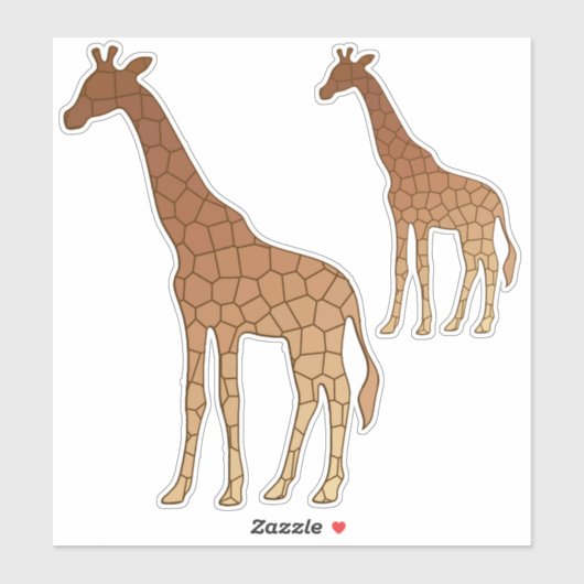 Moderne geometrische Giraffe, koper en bruin Sticker (Vel)