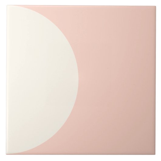 Moderne Geometrische Girly Roze Koraal Semi cirkel Tegeltje (Voorkant)