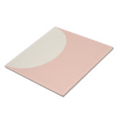 Moderne Geometrische Girly Roze Koraal Semi cirkel Tegeltje (Zijkant)