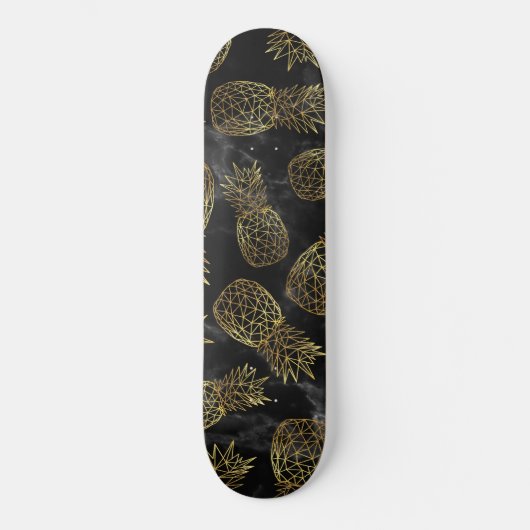 Moderne geometrische gouden anananassen skateboard (Voorkant)