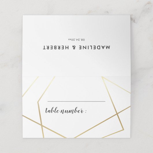 Moderne geometrische gouden lijsten bruiloft (Buitenkant ongevouwen)