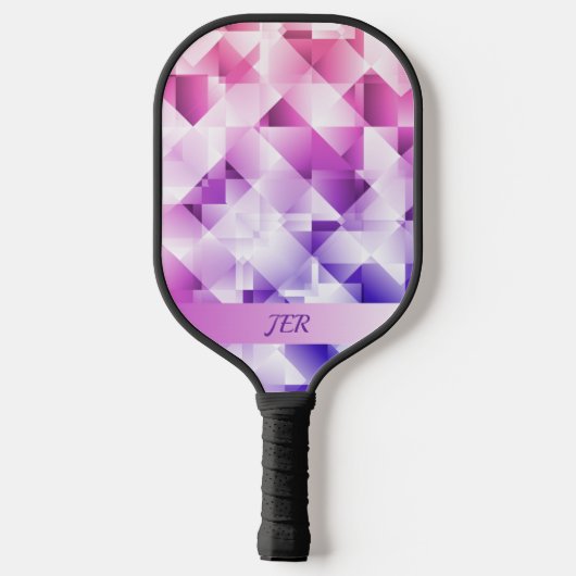 Moderne Geometrische gradiëntpatronen monogrammen Pickleball Paddle (Achterkant)