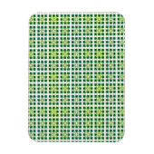 Moderne geometrische groene bos vierkanten patroon magneet (Verticaal)