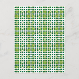 Moderne geometrische groene bosvierkanten patroon briefkaart