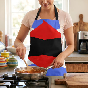 Moderne Geometrische Harlekijn Patroon Rood Blauw Schort