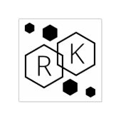 Moderne geometrische hexagons bruiloft-initiaal 	rubberstempel (Afrduk)