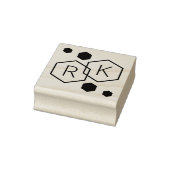 Moderne geometrische hexagons bruiloft-initiaal 	rubberstempel (Stempel)