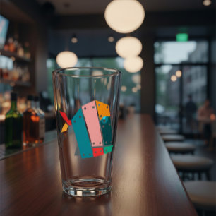 Moderne Geometrische Industriële Kunst Bierglas Glas
