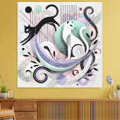Moderne geometrische katten - Abstracte canvaskuns Canvas Afdruk (Insitu (Woonkamer))
