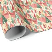 Moderne geometrische kerstbomen Abstracte vakantie Cadeaupapier (Rol Hoek)
