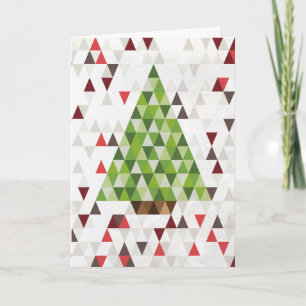 Moderne geometrische kerstboom Kaart