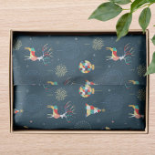 Moderne geometrische kerstboom rendier tissuepapier