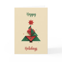 Moderne Geometrische Kerstboomkaart 