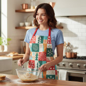 Moderne geometrische kerstfeestelijke Feestdagen Schort