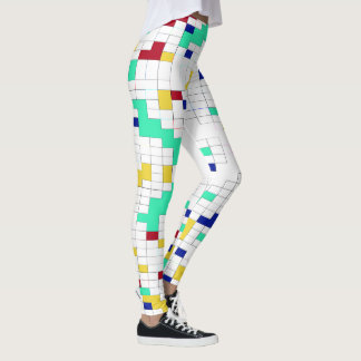 Moderne geometrische kleurblok-rasterpatroon leggings