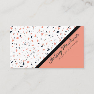 Moderne Geometrische Kleurblok Terrazzo Visitekaartje