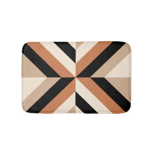 Moderne geometrische kleurenblok Bruin Badmat