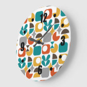 Moderne geometrische kleurige middenklassetriem grote klok (Hoek)