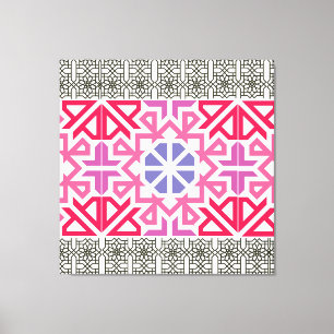 Moderne geometrische kleurrijke Boho-patroon Canvas Afdruk