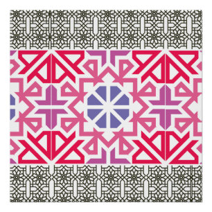 Moderne geometrische kleurrijke Boho-patroon Perfect Poster
