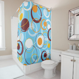 Moderne geometrische kleurrijke cirkels vormpatroo douchegordijn