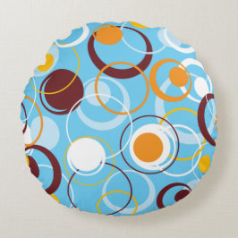 Moderne geometrische kleurrijke cirkels vormpatroo rond kussen
