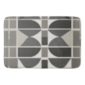 Moderne geometrische krommen in grijs en wit badmat (Voorkant)